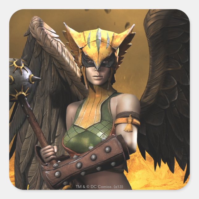 Hawkgirl Quadratischer Aufkleber (Vorderseite)