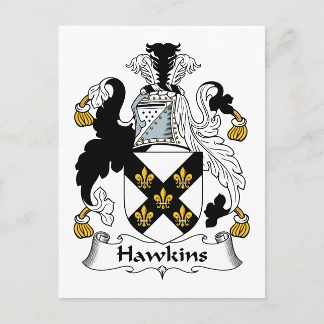 Hawkins Familienwappen Postkarte (Vorderseite)