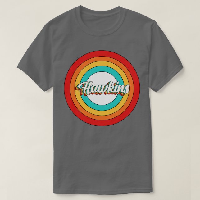 Hawkins Name Shirt Vintag Hawkins Circle (Design vorne)
