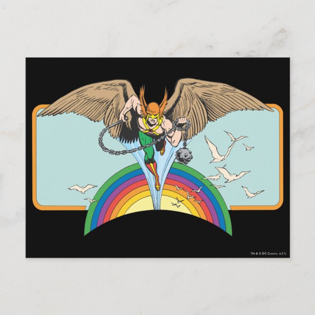 Hawkman Flies Thru Sky Postkarte (Vorderseite)