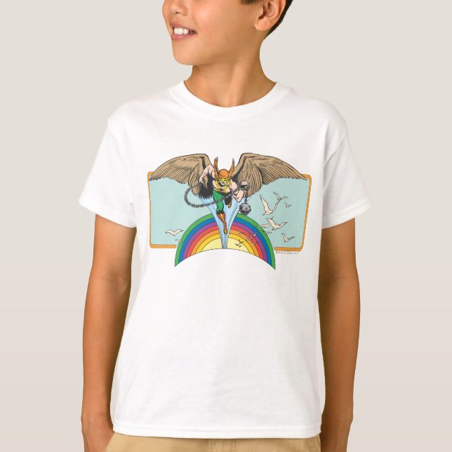 Hawkman Flies Thru Sky T-Shirt (Vorderseite)