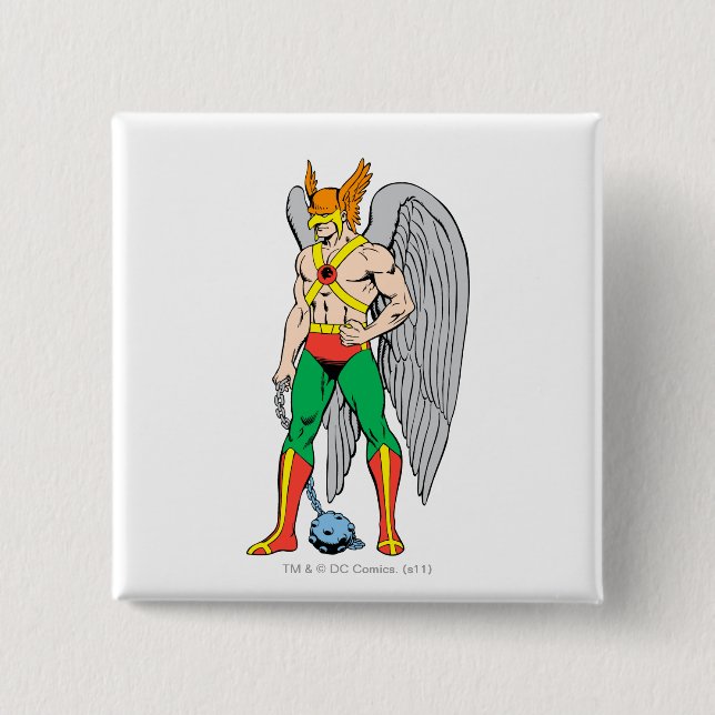 Hawkman Stehende Pose Button (Vorderseite)