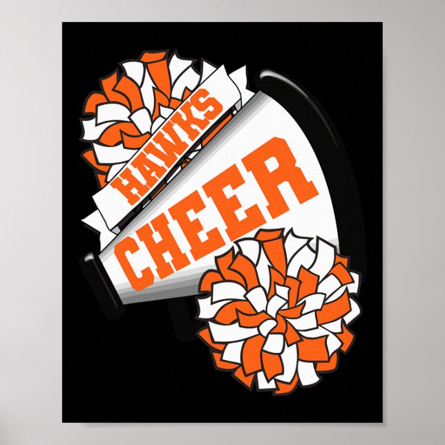 Hawks Cheer Ck Zur Schule Cheerleading-Geist O  Poster (Vorne)