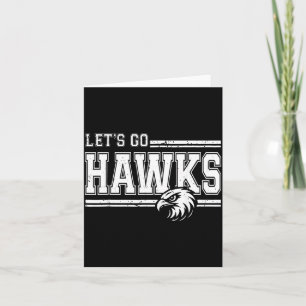 Hawks-High-School-Sportfan-Teamgeist Vintage Karte