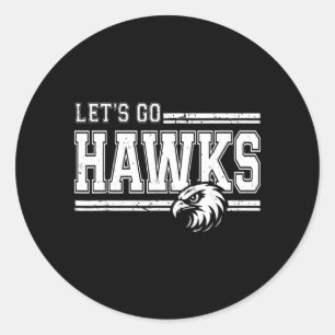 Hawks-High-School-Sportfan-Teamgeist Vintage Runder Aufkleber