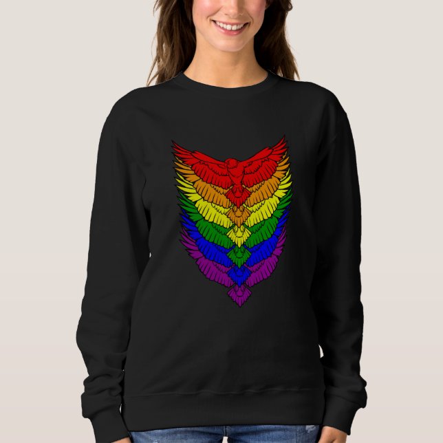 Hawks LGBTQ Strong Gay Pride Rainbow Flag LGBT Haw Sweatshirt (Vorderseite)