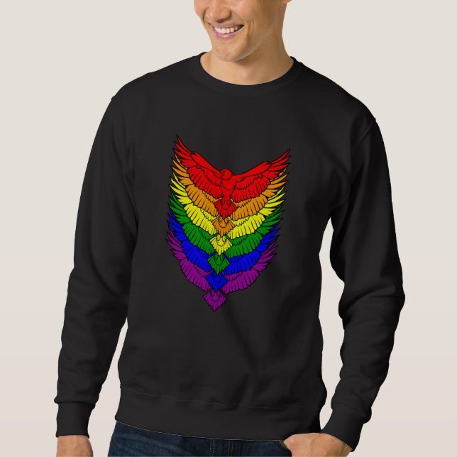 Hawks LGBTQ Strong Gay Pride Rainbow Flag LGBT Haw Sweatshirt (Vorderseite)