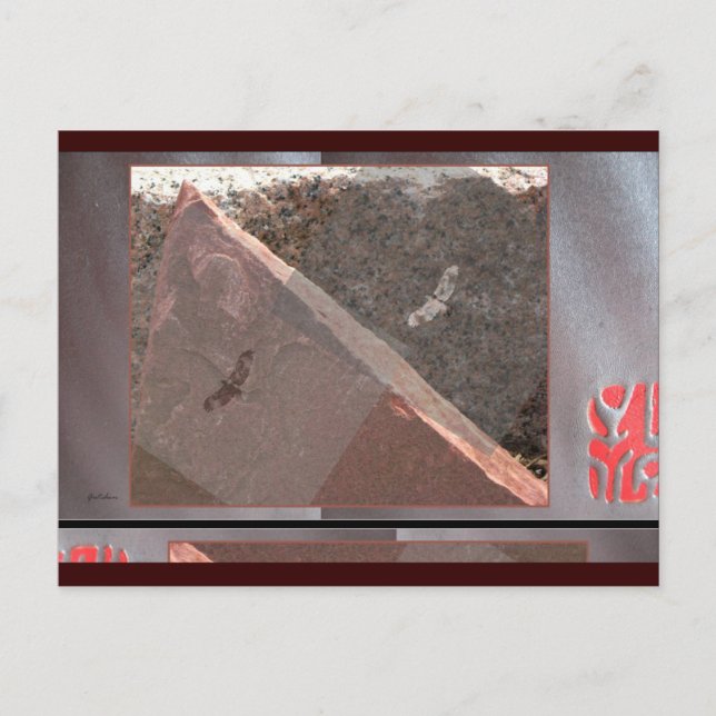 Hawks über der roten Postkarte (Vorderseite)