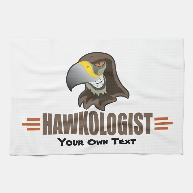 HAWKS - Vögel, Schulsportteam Mascot Geschirrtuch (Horizontal)