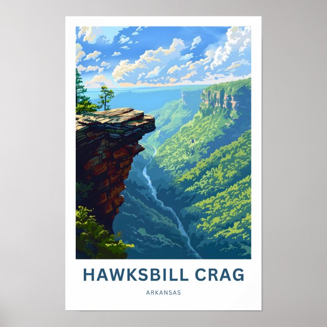 Hawksbill Crag Arkansas Travel Print Poster (Vorne)