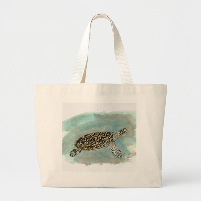 Hawksbill Meeresschildkröte-Tasche Jumbo Stoffbeutel (Vorne)