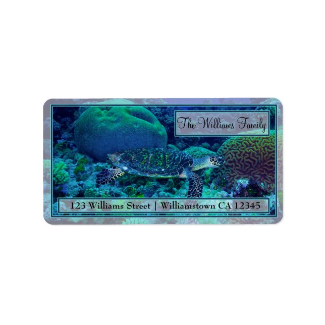 Hawksbill Sea Turtle Address Labels Adressaufkleber (Vorne)