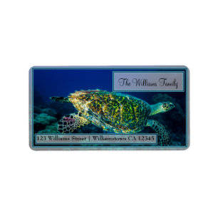 Hawksbill Sea Turtle Address Labels Adressaufkleber