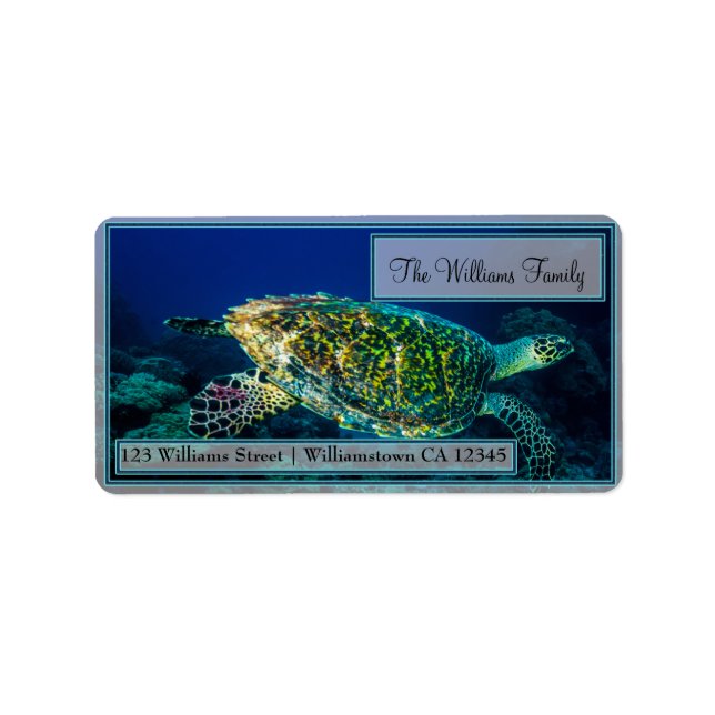 Hawksbill Sea Turtle Address Labels Adressaufkleber (Vorne)