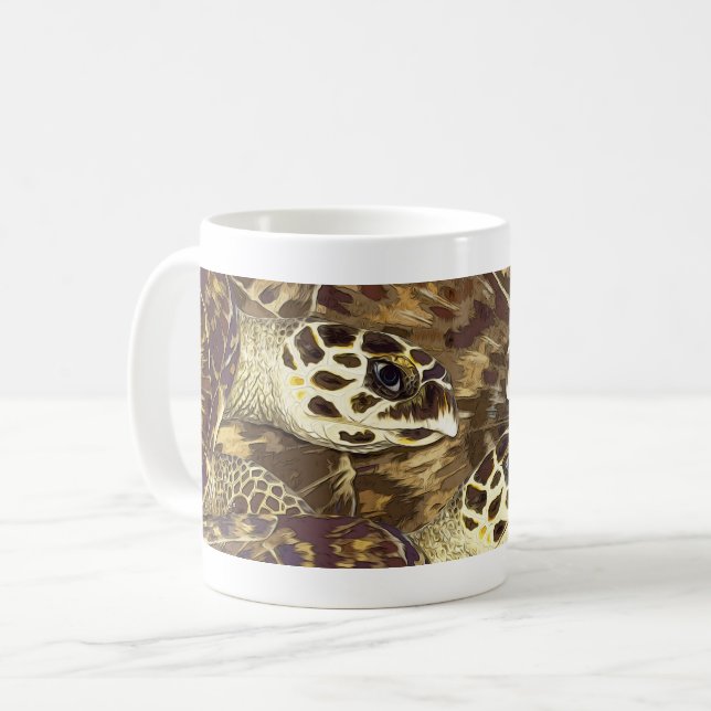 Hawksbill Sea Turtle Graphic Kaffeetasse (Vorderseite Links)