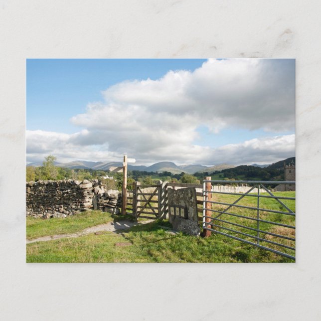 Hawkshead Cumbria England Card Poster Plaque Postkarte (Vorderseite)