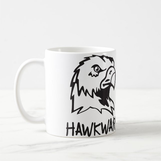 Hawkward - ungeschicktes Falke-Wortspiel Kaffeetasse (Links)