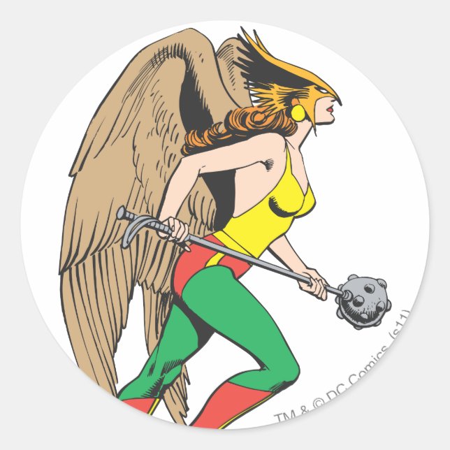 Hawkwoman Profil Runder Aufkleber (Vorderseite)