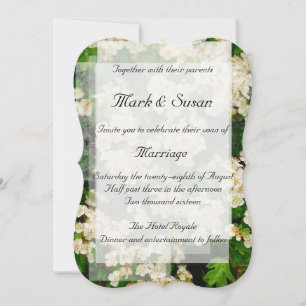 Hawthorn Blossom Wedding Einladung