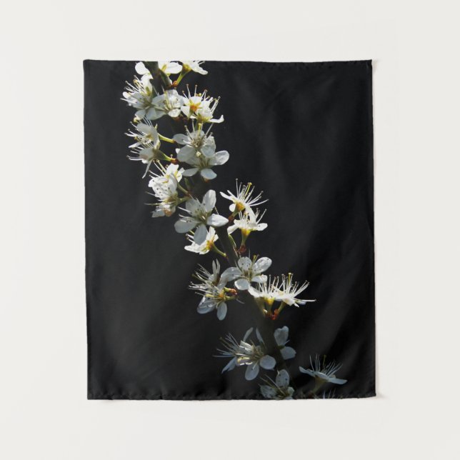 Hawthorn-Blume wtcnm Wandteppich (Vorderseite)