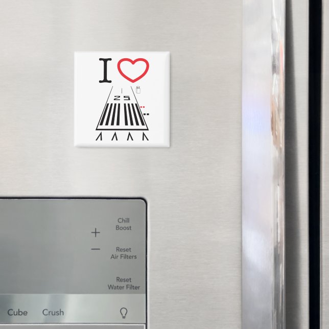 Hawthorne Airport Runway 25 - Square Magnet (In Situ (Kühlschrank))