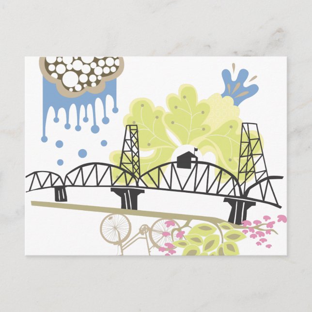 Hawthorne Bridge Portland Postcard Postkarte (Vorderseite)