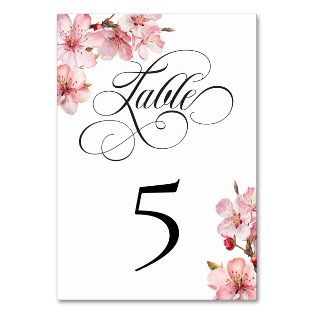 Hawthorne Calligraphy Table Number Card Tischnummer (Vorderseite)