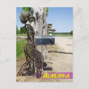 Hay Bale Art - Iron Woman Mailbox Postkarte