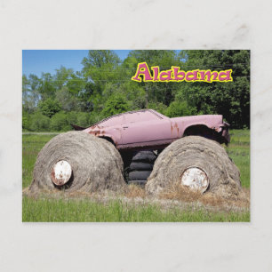 Hay Bale Art - Pink Monster Truck Postkarte