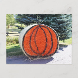 HAY BALE PUMPKIN POSTKARTE
