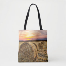 Hay Bales Farm Ranch Sunset Tote Bag