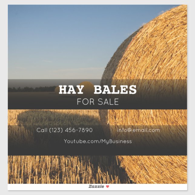 Hay Bales Sale Company Vehicle Advertising Sticker (Blatt)