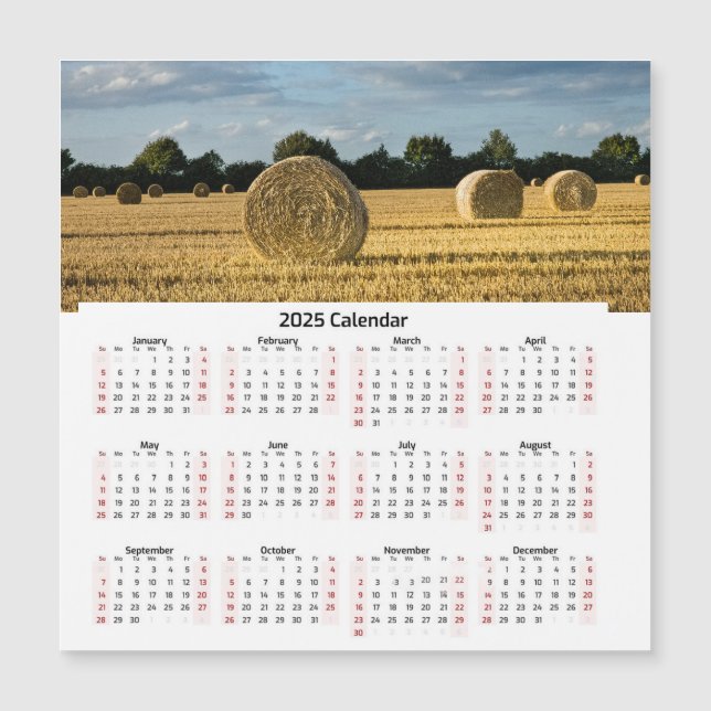 Hay Ballen Kalender Magnetkarte (Vorderseite)