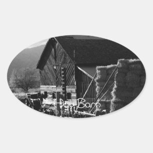 Hay Barn Ovaler Aufkleber
