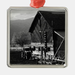 Hay Barn Silbernes Ornament