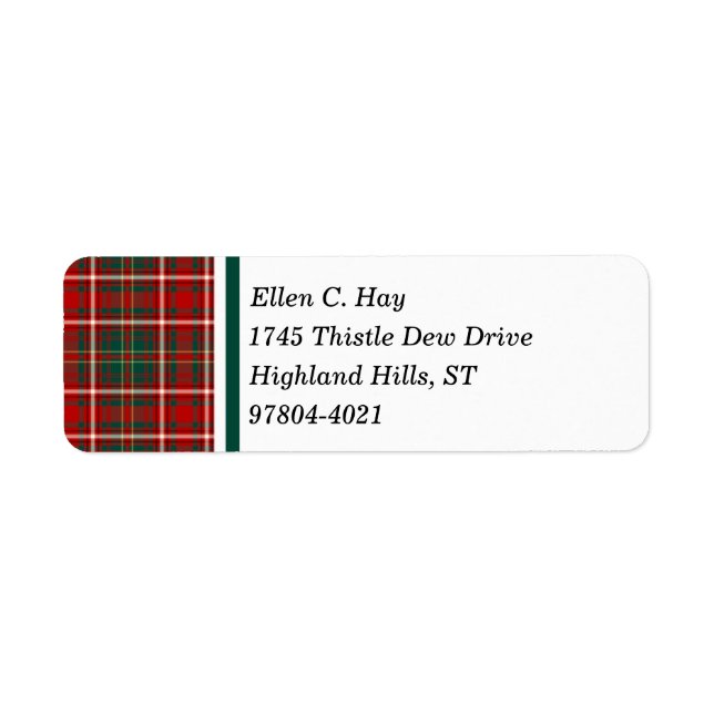 Hay Clan Red und Green Scottish Tartan (Vorne)