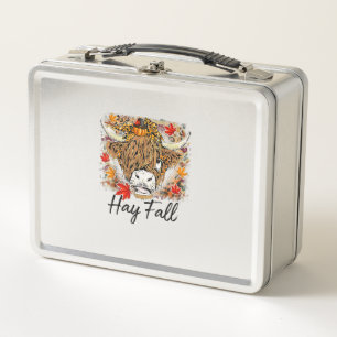 Hay Fall Highland Cow Leopard Erntedank Heifer Metall Brotdose