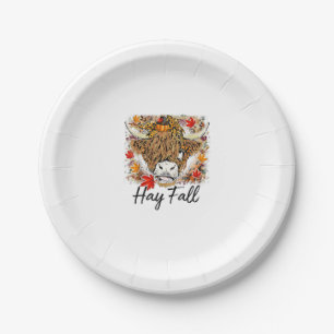 Hay Fall Highland Cow Leopard Erntedank Heifer Pappteller
