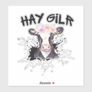 Hay Girl Bauer Funny Cattle Cow Farm Liebhaber Aufkleber