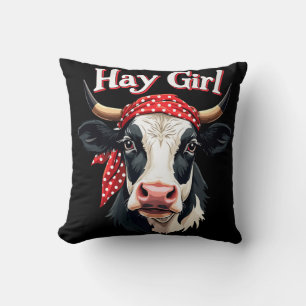 Hay Girl Bauer Funny Cattle Cow Farm Liebhaber Kissen