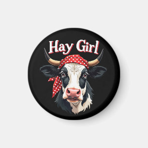 Hay Girl Bauer Funny Cattle Cow Farm Liebhaber Magnet