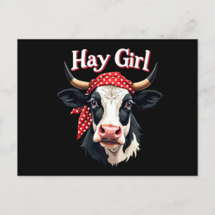 Hay Girl Bauer Funny Cattle Cow Farm Liebhaber Postkarte