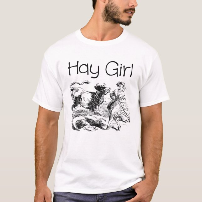 Hay Girl Hay Cow Hay Girl Farm Cow Lover Geschenk T-Shirt (Vorderseite)