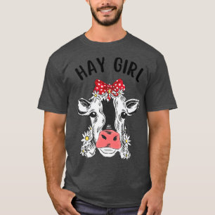 Hay Girl Hay Heifer Funny Niedliche Kuh Lover Baue T-Shirt