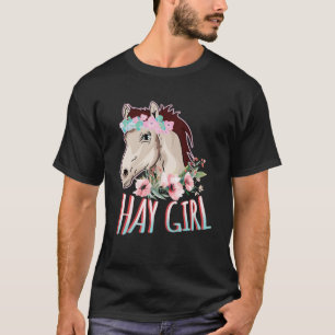 Hay Girl Horse & Blume Reiten Flora und Fauna H T-Shirt