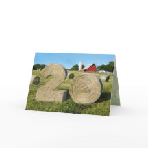 "Hay! Glücklich 20." Grußkarte mit Hay Bales