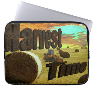 Hay Harvesting Time Logo und Theme, Laptopschutzhülle