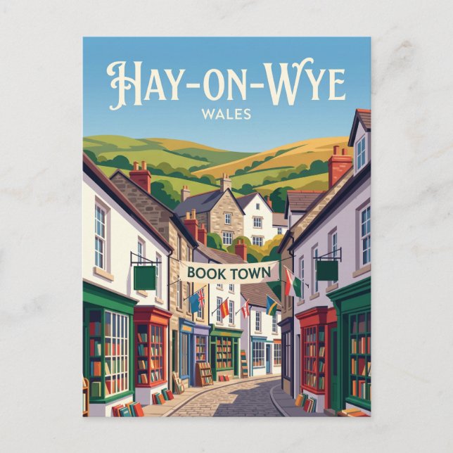 Hay-on-Wye Wales Postkarte (Vorderseite)