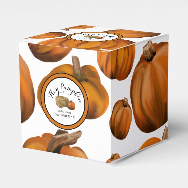 Hay Pumpkin Baby Shower Geschenkschachtel (Vorderseite)
