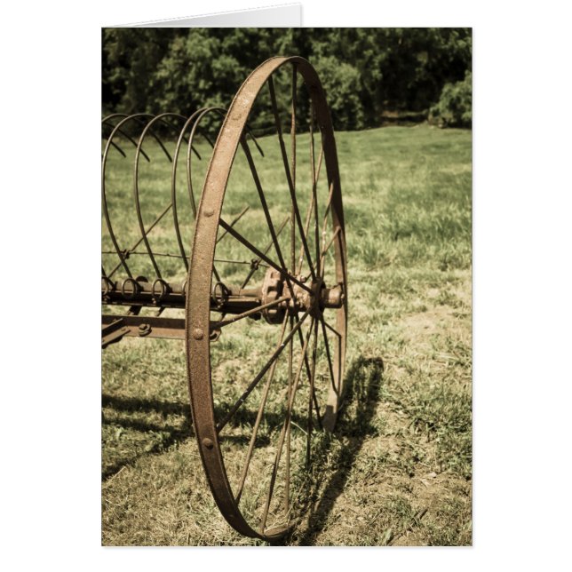 Hay Rake Wheel Aged Card (Vorne)